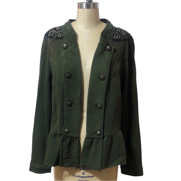 NWT TORRID | Military Olive Green Embellished‎ Jacket 14/16 100% Cotton utility - Picture 2 of 10